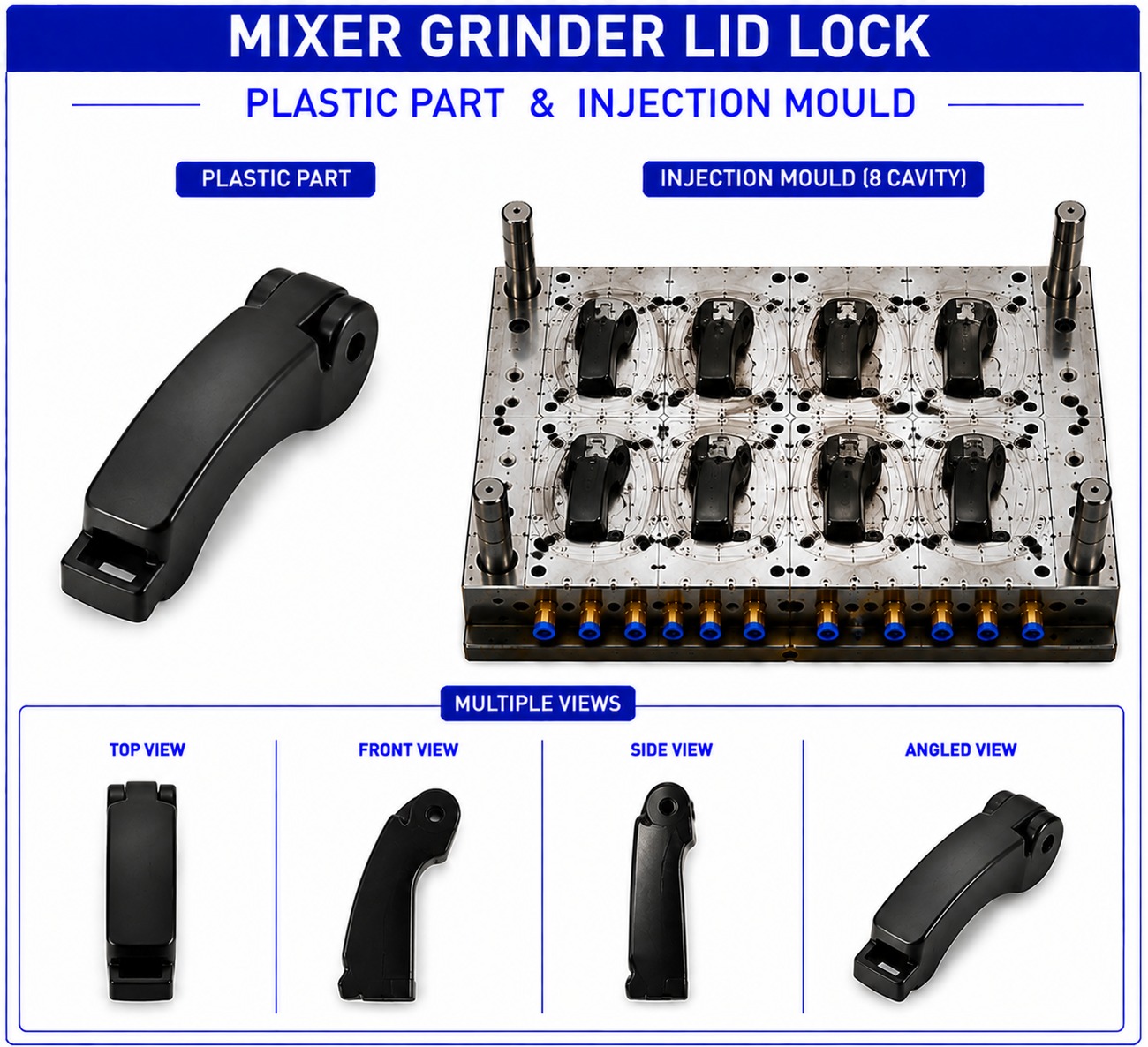 Mixer Grinder Plastic Lid Lock Mould and Moulding Service